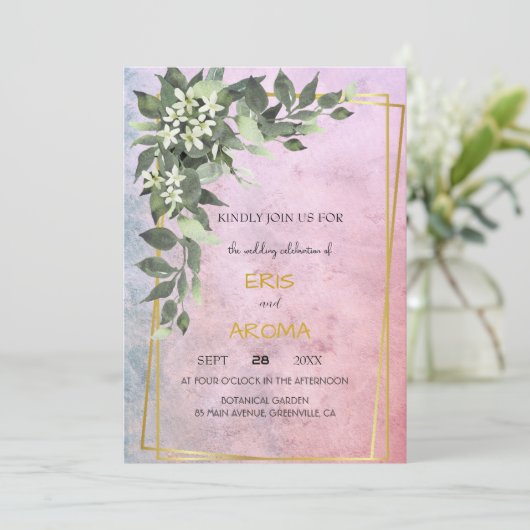 Floral Blush White Peony Lijst Elegante roze verf Kaart (Staand voorkant)