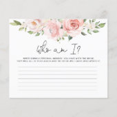 Floral blush Wie ben ik vrijgezellenfeest game (Voorkant)