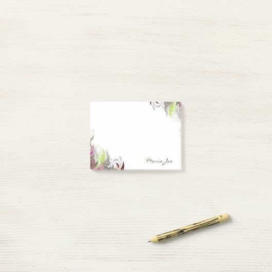 Floral Boarder Prints Gepersonaliseerd Post-it® Notes (Op bureau)