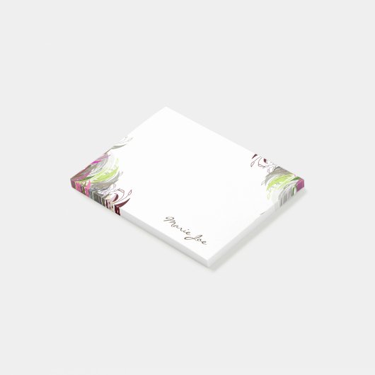Floral Boarder Prints Gepersonaliseerd Post-it® Notes (Schuin)