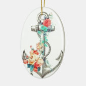 Floral Boat Anchor Keramisch Ornament (Links)