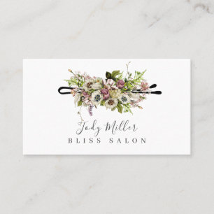 Floral Bobby Pin Hair Salon Visitekaartjes