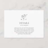 Floral boeket minimalistische bruiloft behuizing k informatiekaartje (Voorkant)