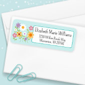 Floral boeket retouradres etiket