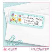 Floral boeket retouradres etiket