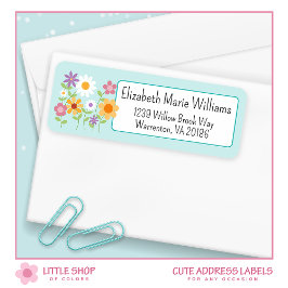 Floral boeket retouradres etiket