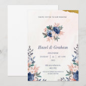 Floral Boerderij en Waterverf huwelijksuitnodiging Kaart (Voorkant / Achterkant)