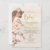 Floral Boerderij Girl Baby shower Kaart (Voorkant)