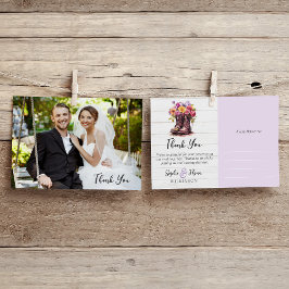 Floral Boerderij laarzen rustieke bruiloft dank u Briefkaart