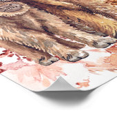 Floral Bohemian Koe Calf Baby shower Welkomstteken Poster (Hoek)