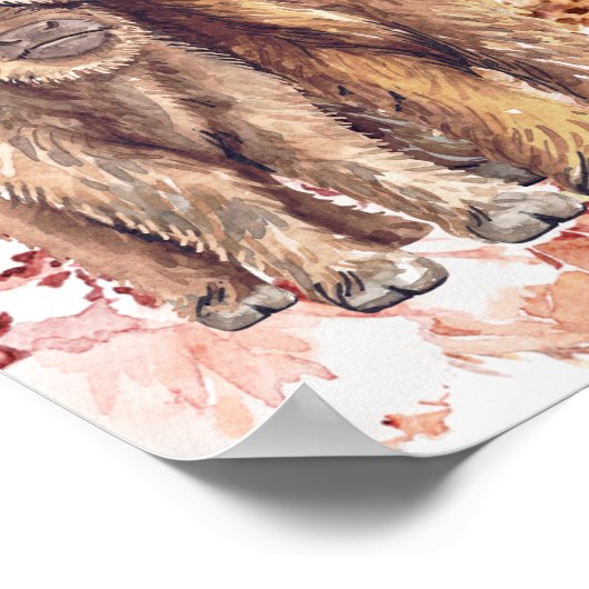 Floral Bohemian Koe Calf Baby shower Welkomstteken Poster (Hoek)