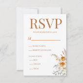 Floral Bohemian Modern Terracotta RSVP-kaarten Kaart (Voorkant)