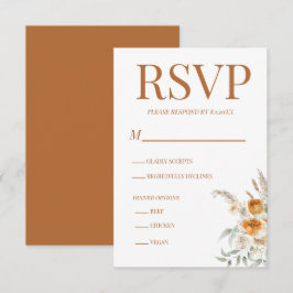 Floral Bohemian Modern Terracotta RSVP-kaarten Kaart