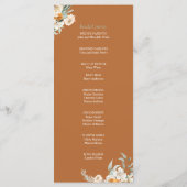 Floral Bohemian Modern Terracotta Wedding Programm Menu (Achterkant)