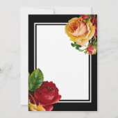 Floral Bohemian Red en Yellow Roses Bedankkaart (Achterkant)