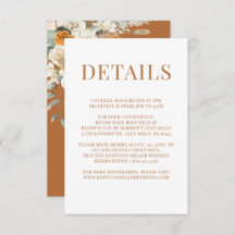 Floral Bohemian Terracotta Wedding Enclosure Kaart
