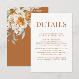 Floral Bohemian Terracotta Wedding Enclosure Kaart