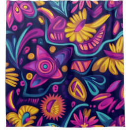 Floral Boho Abstract kleurrijk 11 Douchegordijn