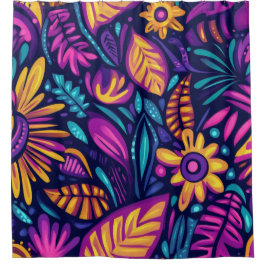 Floral Boho Abstract kleurrijk 12 Douchegordijn