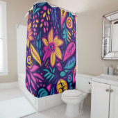 Floral Boho Abstract kleurrijk 13 Douchegordijn (In situ)