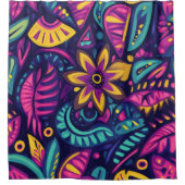Floral Boho Abstract kleurrijk 17 Douchegordijn (Voorkant)
