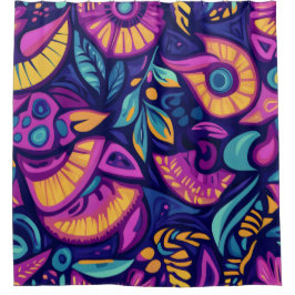 Floral Boho Abstract kleurrijk 20 Douchegordijn