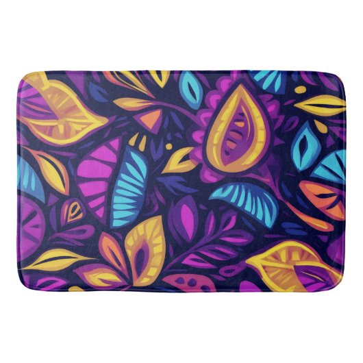 Floral Boho Abstract kleurrijk 2 Badmat (Voorkant)