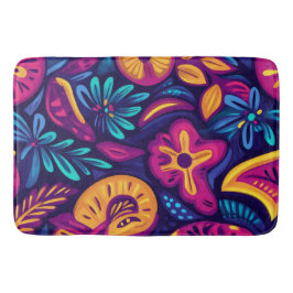 Floral Boho Abstract kleurrijk 4 Badmat