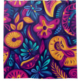 Floral Boho Abstract kleurrijk 4 Douchegordijn