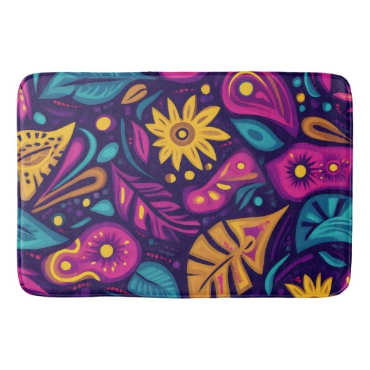 Floral Boho Abstract kleurrijk 5 Badmat (Voorkant)