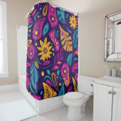Floral Boho Abstract kleurrijk 5 Douchegordijn (In situ)