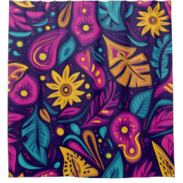 Floral Boho Abstract kleurrijk 5 Douchegordijn