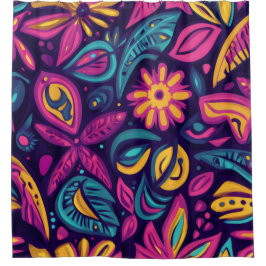 Floral Boho Abstract kleurrijk 6 Douchegordijn