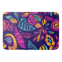 Floral Boho Abstract kleurrijk 7 Badmat