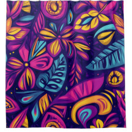 Floral Boho Abstract kleurrijk 7 Douchegordijn