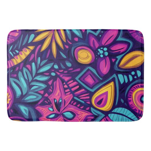 Floral Boho Abstract kleurrijk 8 Badmat (Voorkant)