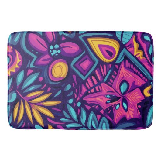 Floral Boho Abstract kleurrijk 8 Badmat (Voorkant)
