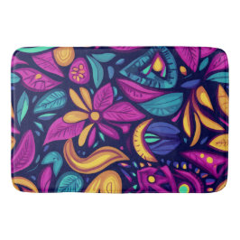 Floral Boho Abstract kleurrijk Badmat
