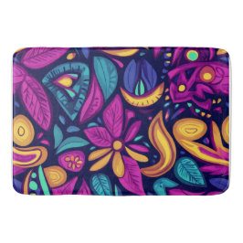 Floral Boho Abstract kleurrijk Badmat