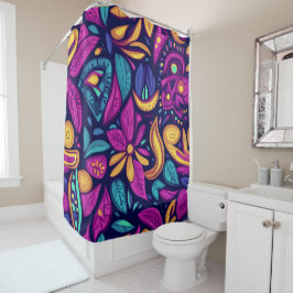 Floral Boho Abstract kleurrijk Douchegordijn
