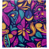 Floral Boho Abstract kleurrijk Douchegordijn (Voorkant)
