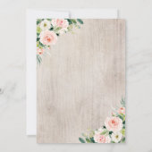 Floral Boho Antler Blush Chic Arrows Baby shower Kaart (Achterkant)