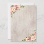 Floral Boho Antler Blush Chic Arrows Baby shower Kaart (Achterkant)
