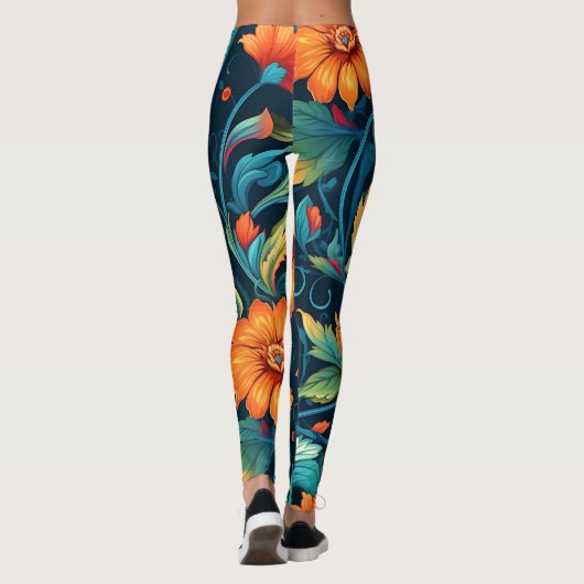 Floral Boho Art Pattern Leggings (Achterkant)