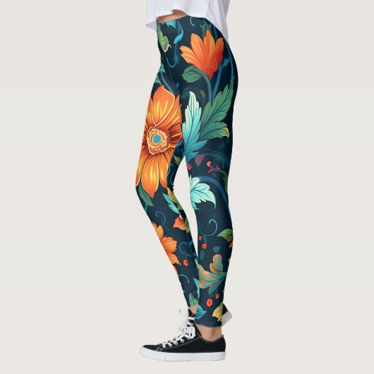 Floral Boho Art Pattern Leggings (Links)
