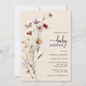 Floral Boho Baby shower Kaart (Voorkant)