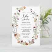 Floral Boho Baby shower Uitnodiging (Staand voorkant)