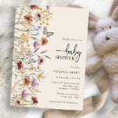 Floral Boho Baby shower Uitnodiging