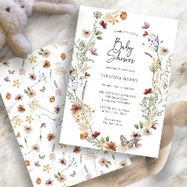Floral Boho Baby shower Uitnodiging