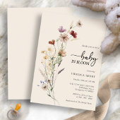 Floral Boho Baby shower Uitnodiging